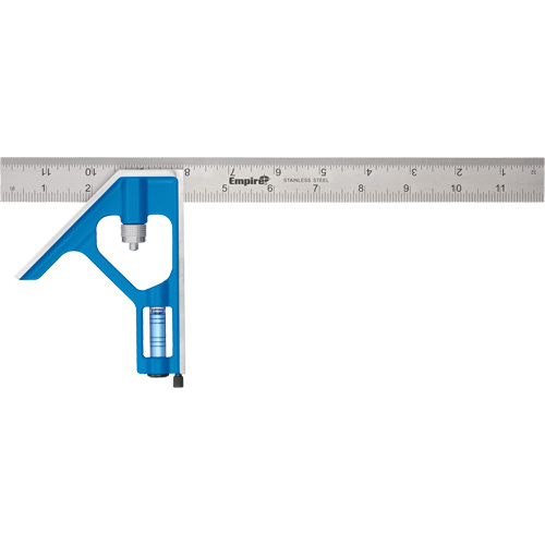 True Blue&reg; Combination Square, 12" L, 1/16" Graduations, Steel, Plain Haskins Industrial Inc.