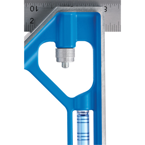 True Blue&reg; Combination Square, 12" L, 1/16" Graduations, Steel, Plain Haskins Industrial Inc.