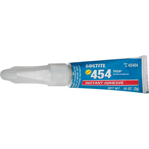 454 Prism&reg; Instant Adhesive Gel, Clear, Tube, 3 g Haskins Industrial Inc.