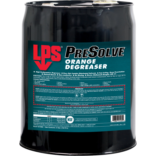 D&eacute;graissant orange PreSolve, Seau Haskins Industrial Inc.