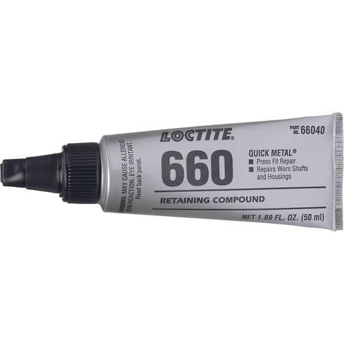 Quick Metal 660 Press Fit Repair Retaining Compound, 50 ml, Tube, Silver Haskins Industrial Inc.