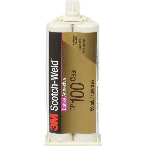 Scotch-Weld Adhesive, 1.7 fl. oz., Dual Cartridge, Two-Part, Clear Haskins Industrial Inc.