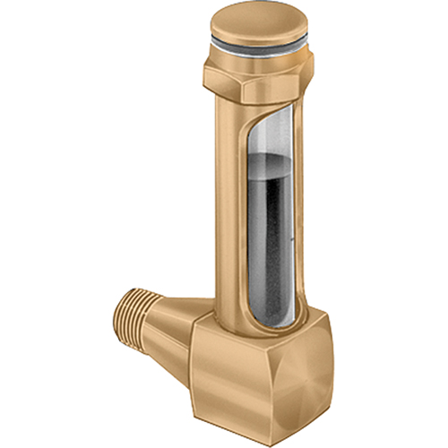 Brass Liquid Level Gauges - Short Elbow, Threaded, 1-15/16" L, 225°F (107.22° C) Haskins Industrial Inc.