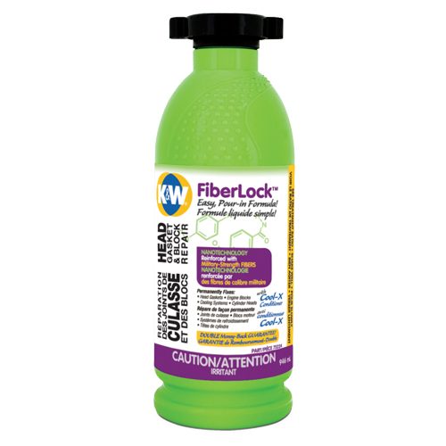 Fiberlock Head Gasket & Block Repair Fluid, Bottle, Beige Haskins Industrial Inc.