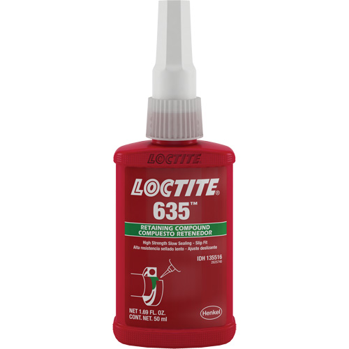 Compos&eacute; de retenue Loctite 635, 50 ml, Bouteille, Vert Haskins Industrial Inc.