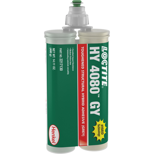 HY 4080 GY Structural Repair Hybrid Adhesive, Two-Part, Dual Cartridge, 400 g, Grey Haskins Industrial Inc.