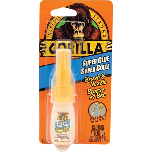 Super Glue Brush & Nozzle, 10 g, Bottle, Clear Haskins Industrial Inc.