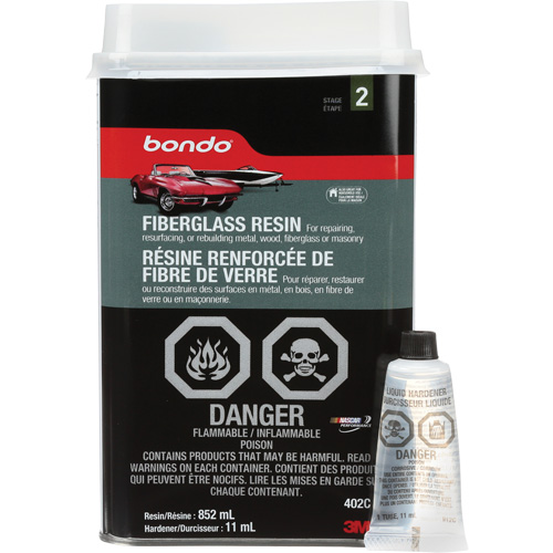 R&eacute;sine de fibre de verre Bondo, Deux composants, 852 ml, Bouteille, Blanc cass&eacute; Haskins Industrial Inc.
