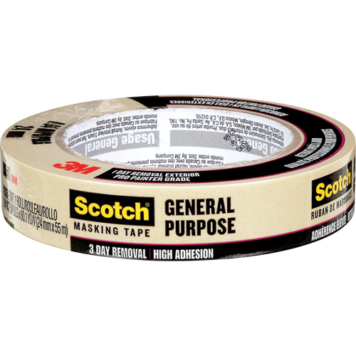 Scotch&reg; General Purpose Masking Tape 2020, 24 mm (1") x 55 m (180'), Tan Haskins Industrial Inc.