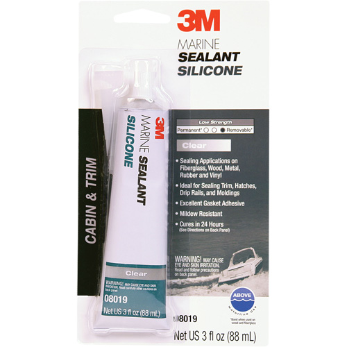 Marine Grade Silicone Sealant, 3 oz., Tube, Clear Haskins Industrial Inc.