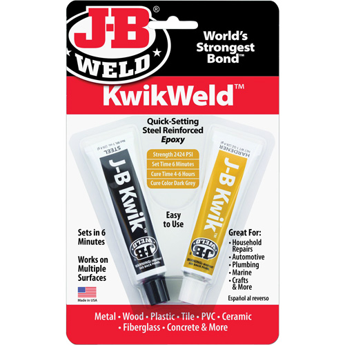 KwikWeld Epoxy, Two-Part, Tube, 2 oz., Grey Haskins Industrial Inc.