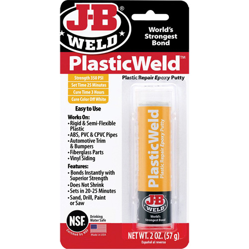 Colle &eacute;poxyde PlasticWeld, 2 oz, B&acirc;ton, Blanc cass&eacute; Haskins Industrial Inc.