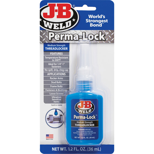 Perma-Lock Threadlocker, Blue, Medium, 36 ml, Bottle Haskins Industrial Inc.