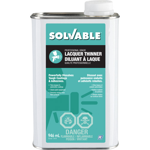 Professional Grade Lacquer Thinner, Rectangular Can, 946 ml Haskins Industrial Inc.