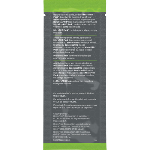 Agent nettoyant antimicrobien MicroPro Pack, 0,5 oz, Pochette Haskins Industrial Inc.