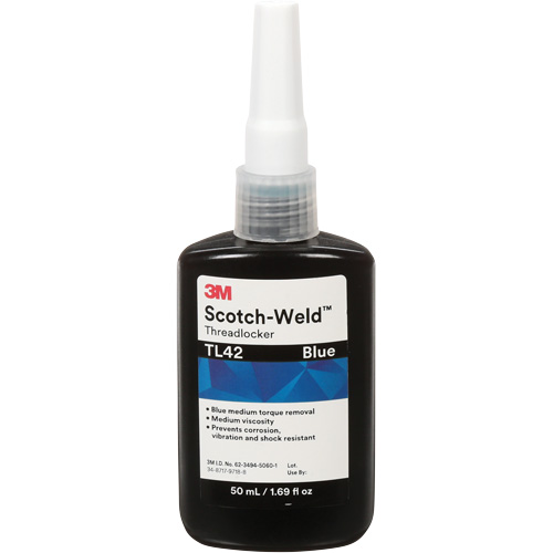Scotch-Weld Threadlocker TL42, Blue, Medium, 50 ml, Bottle Haskins Industrial Inc.