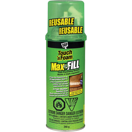 Touch 'n Foam&reg; Max Fill Triple Expanding Sealant, 340 g, Aerosol Can, Cream Haskins Industrial Inc.