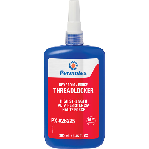 Permanent Strength Threadlocker, Red, High, 250 ml, Bottle Haskins Industrial Inc.