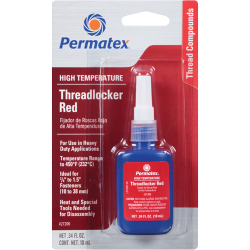 High Temperature Threadlocker, Red, High, 10 ml, Bottle Haskins Industrial Inc.