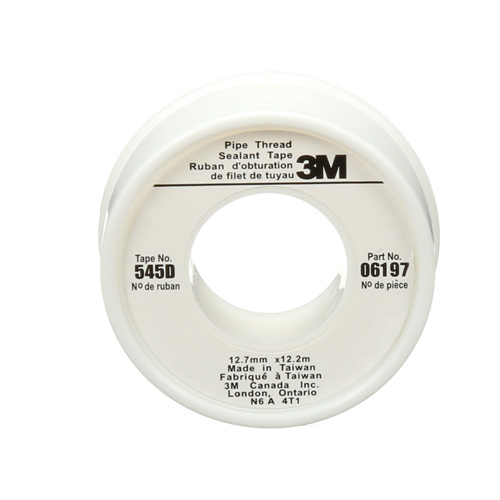 Scotch&reg; Thread Sealant Tape, 480" L x 1/2" W, White Haskins Industrial Inc.