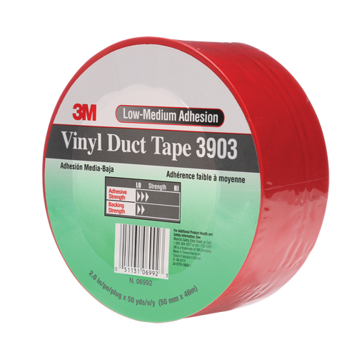3903 Vinyl Duct Tape, 48 mm (2") W x 46 m (151') L, 6.5 mils, Red Haskins Industrial Inc.