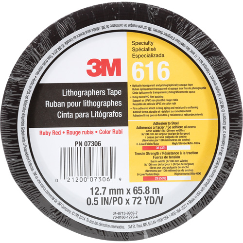 Ruban pour lithographe 616, 12,7 mm (1/2") x 66 m (216'), Rouge Haskins Industrial Inc.