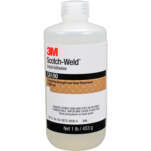 Scotch-Weld Instant Adhesive CA100, Off-White, Bottle, 1 lbs. Haskins Industrial Inc.
