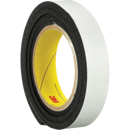 4714 Vinyl Foam Tape, 25.4 mm (1") W x 16.5 m (54') L, 250 mils, Black Haskins Industrial Inc.