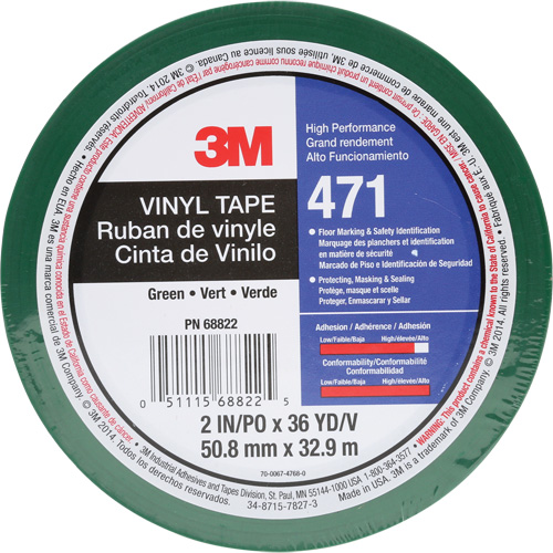 Ruban en vinyle 471, 50,8 mm (2") la x 32,9 m (108') lo, 5,2 mils, Vert Haskins Industrial Inc.