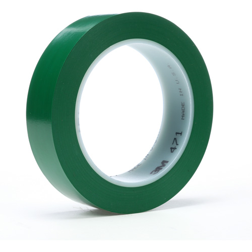 471 Vinyl Tape, 19 mm (3/4") W x 32.9 m (108') L, 5.2 mils, Green Haskins Industrial Inc.