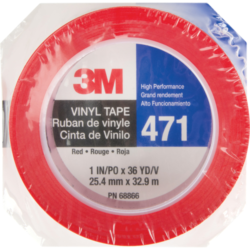 471 Vinyl Tape, 25.4 mm (1") W x 32.9 m (108') L, 5.3 mils, Red Haskins Industrial Inc.