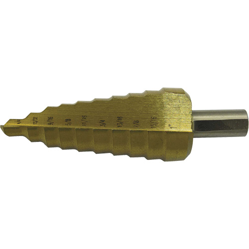 Jet-Kut&reg; 10-Step Super Premium M35 Step Drill, 1/4" - 1" , 1/32" Increments, High Speed Steel Haskins Industrial Inc.