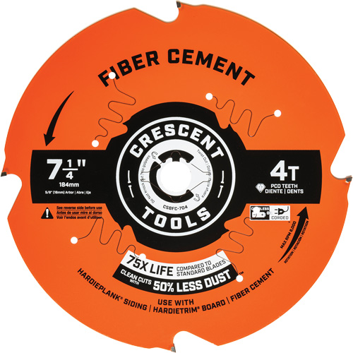 Circular Saw Blade, 7-1/4", 4 Teeth, Cement Use Haskins Industrial Inc.