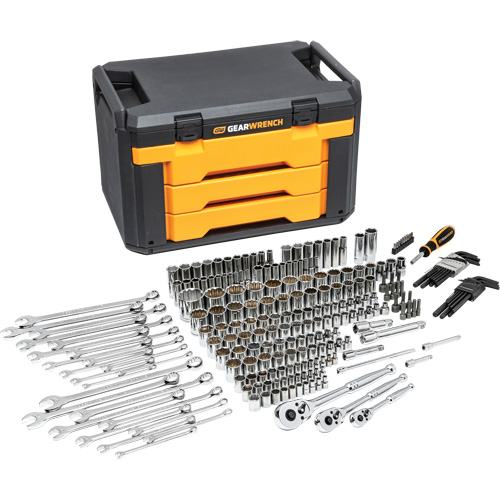Mechanic's Tool Set in 3-Drawer Storage Box Haskins Industrial Inc.