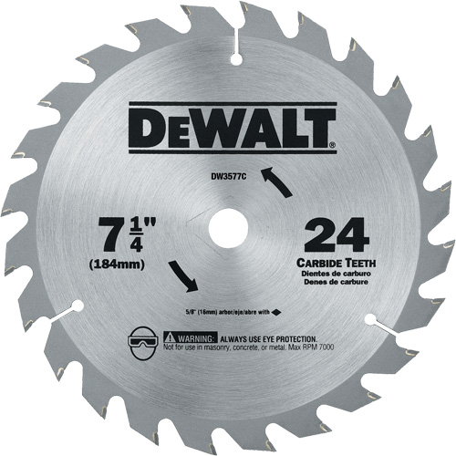 Carbide Circular Saw Blade, 7-1/4", 24 Teeth Haskins Industrial Inc.