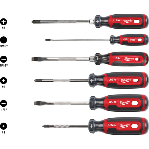 Cushion Grip Screwdriver Set, 6 Pcs. Haskins Industrial Inc.