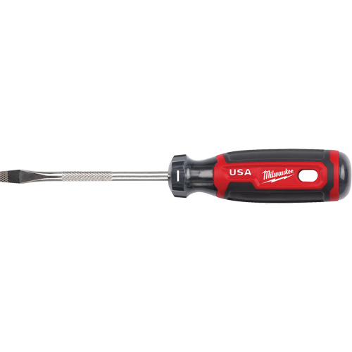 Slotted Screwdriver, 1/4" Tip, Round, 211 mm L, Cushion Grip Handle Haskins Industrial Inc.