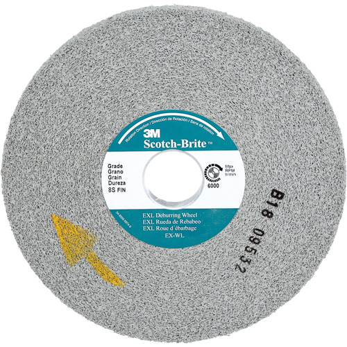 Scotch-Brite EXL Deburring Wheel, 6" x 1/2", 1" Arbor, Aluminum Oxide Haskins Industrial Inc.