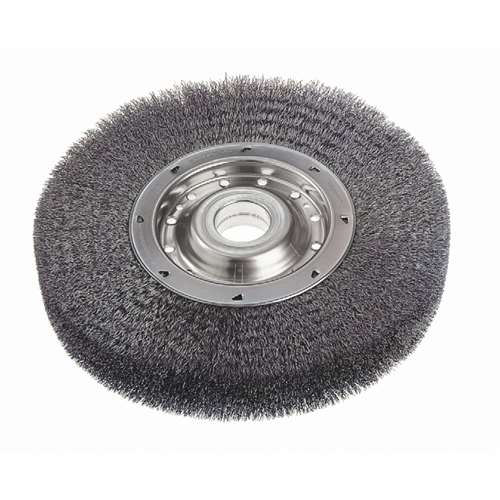 Brosses rotatives &agrave; fils cr&ecirc;p&eacute;s - Face large, 6" dia., Fils 0,0118", Arbre 2" Haskins Industrial Inc.