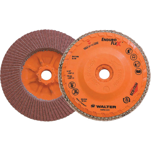 Enduro-Flex Flap Disc, 4-1/2" x 5/8"-11, Type 27, 60 Grit, Zirconia Alumina Haskins Industrial Inc.