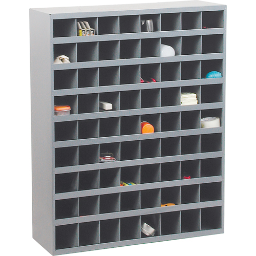 Steel Storage Bin Cabinet, 33-3/4" W x 12" D x 42" H, Grey Haskins Industrial Inc.