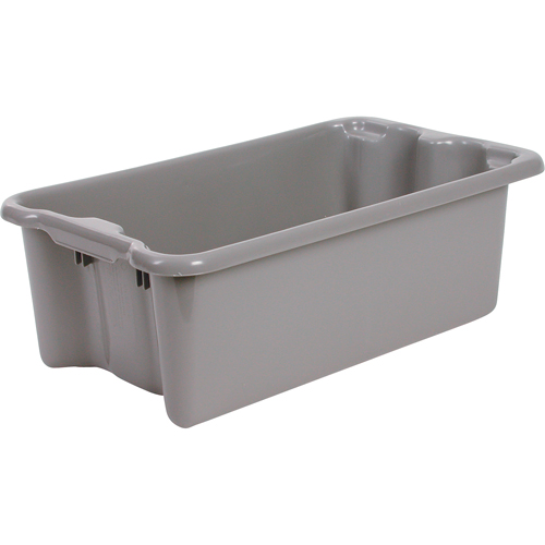 Polylewton Stack-N-Nest&reg; Containers, 12.1" x 19.4" x 12.9", Grey Haskins Industrial Inc.