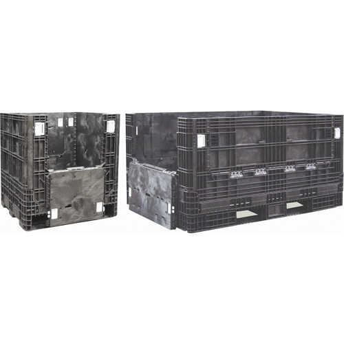 Collapsible Structural Polyethylene Containers, 48" L x 40" W x 39" H, Black Haskins Industrial Inc.