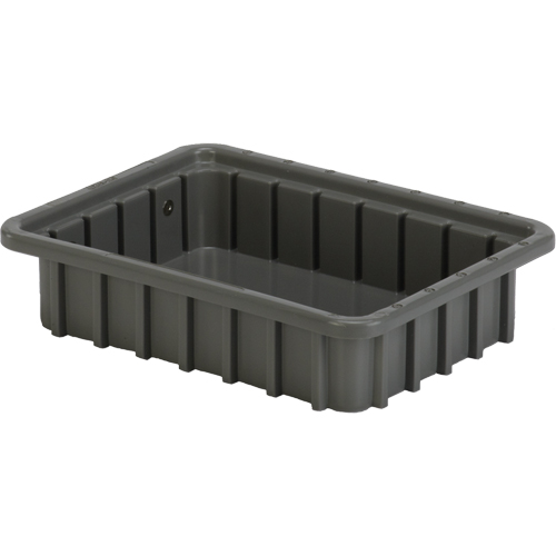 Divider Box&reg; Containers, Polyethylene, 10.8" W x 8.3" D x 2.5" H, Grey Haskins Industrial Inc.