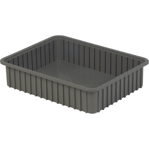 Divider Box&reg; Containers, Polyethylene, 22.4" W x 17.4" D x 5" H, Grey Haskins Industrial Inc.