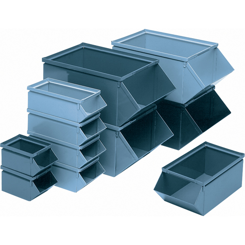 Steel Bin, 100 lbs. Cap., 12" W x 20-1/2" D x 9-1/2" H, Blue Haskins Industrial Inc.
