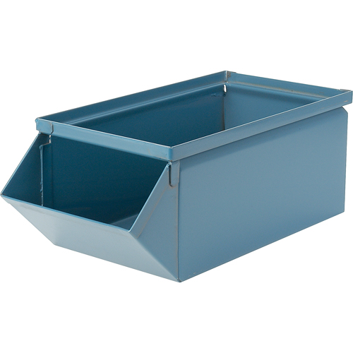 Steel Bin, 100 lbs. Cap., 12" W x 20-1/2" D x 9-1/2" H, Blue Haskins Industrial Inc.