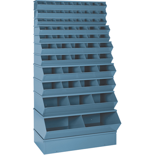 Bacs sectionnels superposables, Cap. 100 lb, 37" la x 8" p x 4-1/2" h, Bleu Haskins Industrial Inc.
