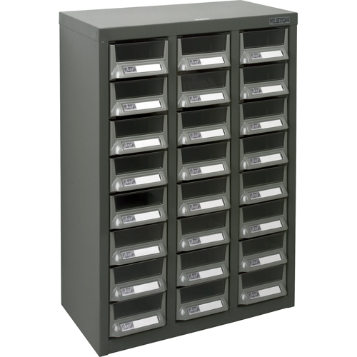 KPC-400 Parts Cabinet, Galvanized Steel, 24 Drawers, 17-3/10" x 8-7/10" x 25-3/5", Grey Haskins Industrial Inc.