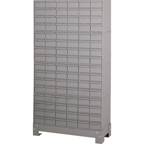 Industrial Drawer Cabinet With Base, 96 Drawers, 34-1/8" W x 12-1/4" D x 62-1/2" H, Grey Haskins Industrial Inc.